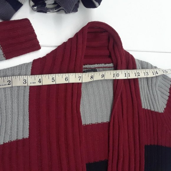 Beautiful Ladies Open Front Patchwork Sweater Cardigan - Picture 4 of 6